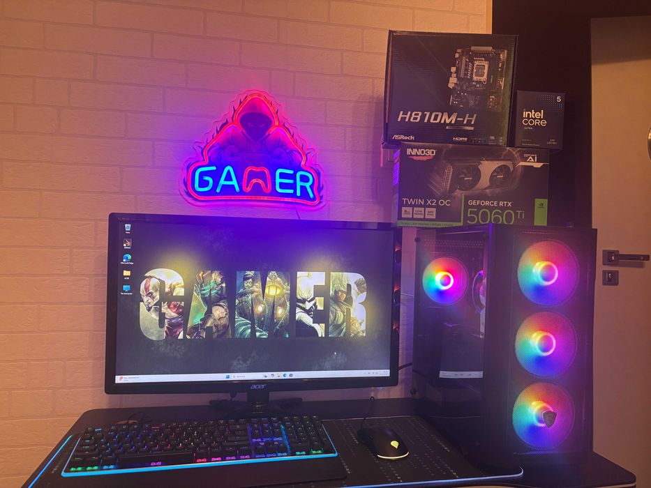 Komputer Gamingowy RTX5060Ti, Intel Ultra, 16Gb DDR5,Win 11, GWARANCJA