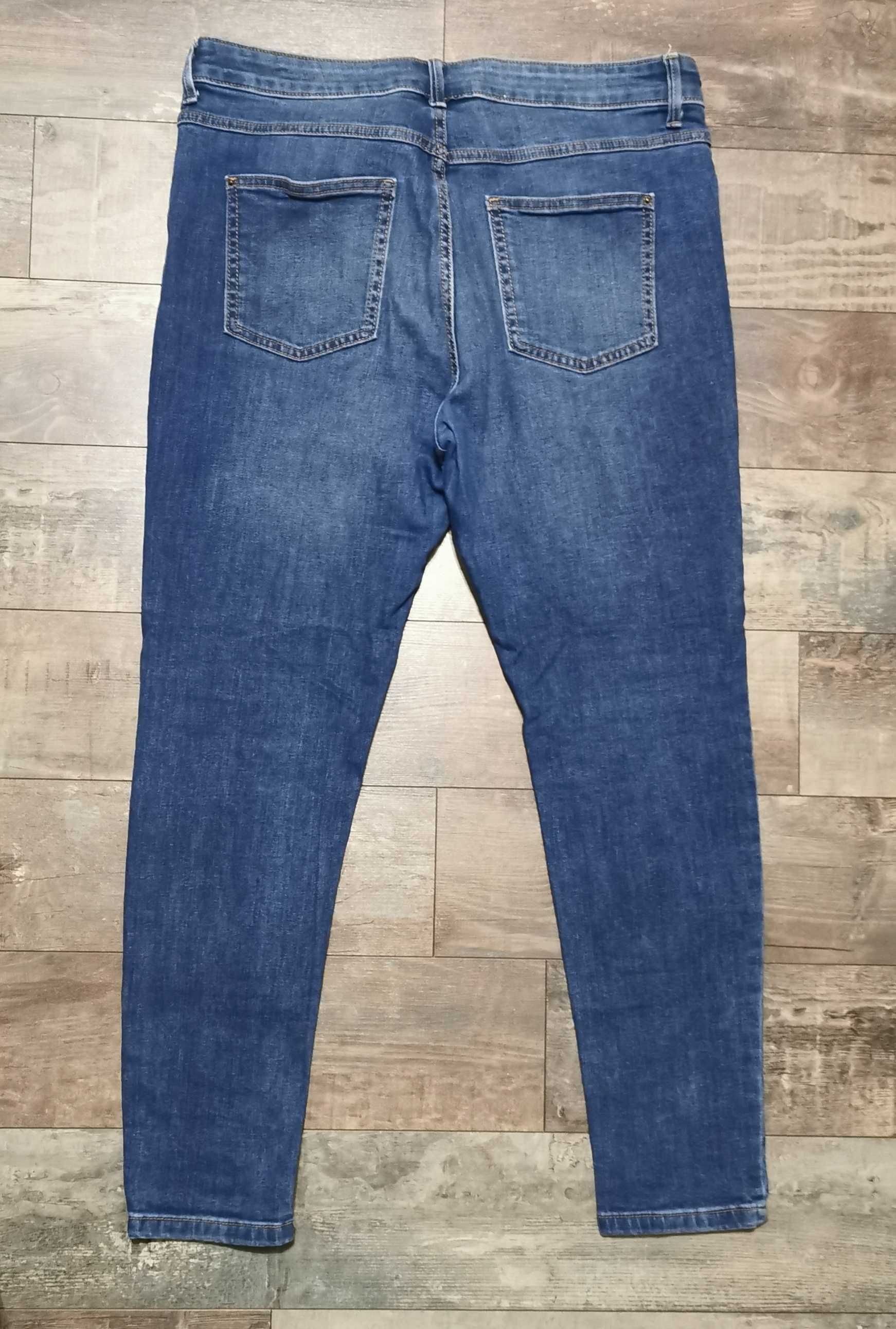 Spodnie damskie jeggins niebieskie jeans M&S rozmiar 14