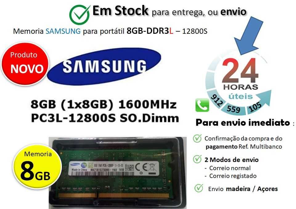 Memoria SAMSUNG 8GB-DDR3Lpara portátil – 12800S