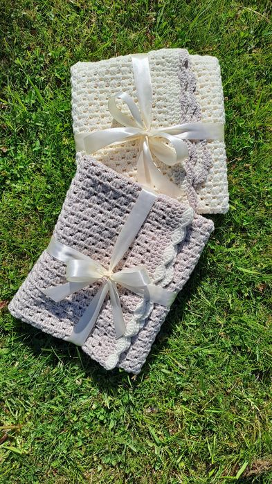 Kocyk niemowlęcy, handmade, wełna merino, chrzest, narodziny