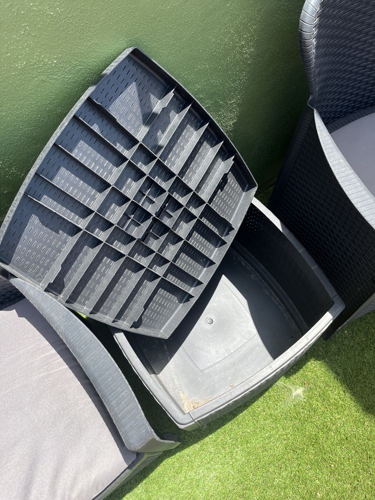 Conjunto 2 cadeiras+1 mesa Jardim quintal varanda exterior
