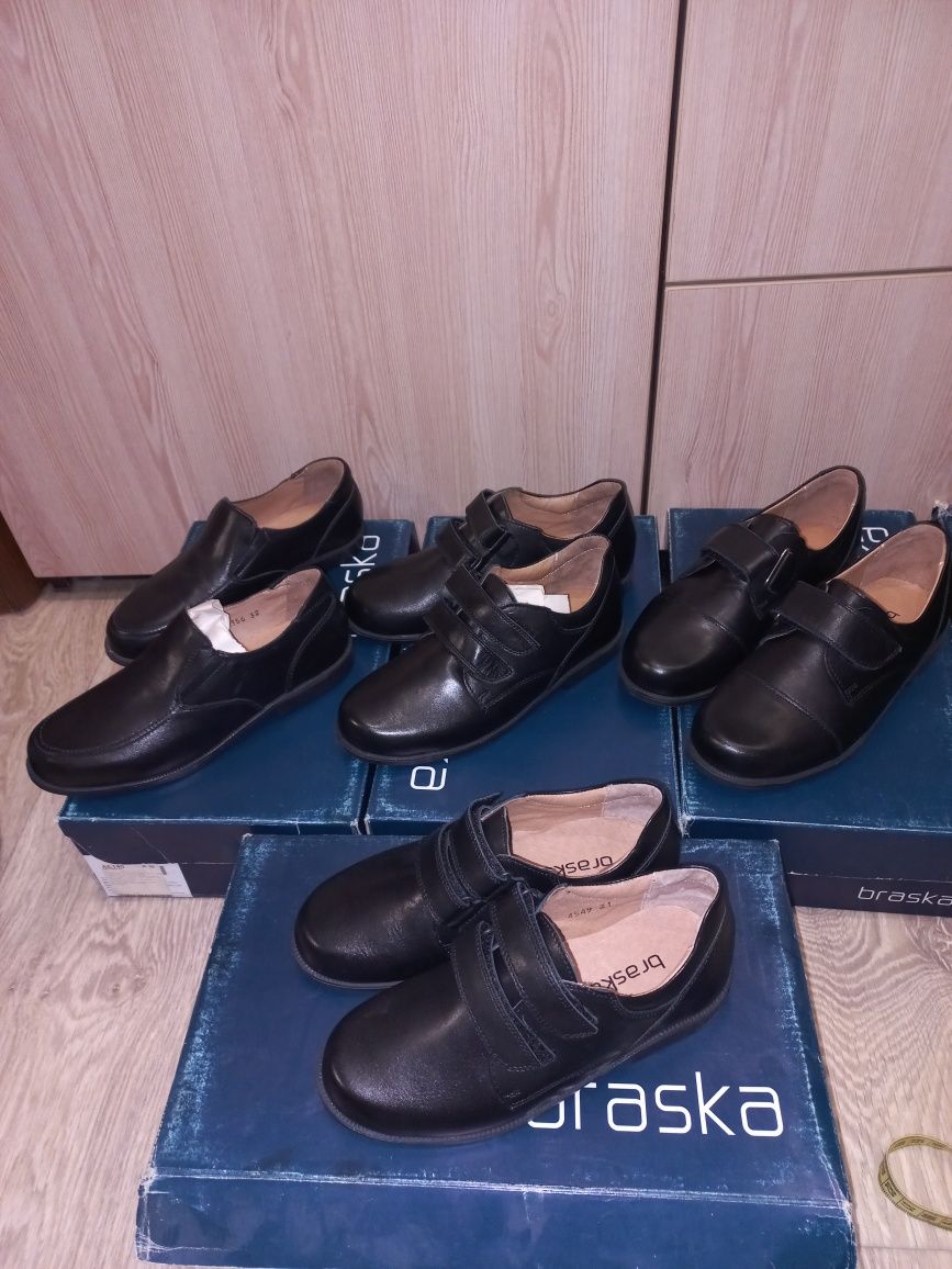 Нові шкіряні черевики Braska 31-33 спортивні класичні туфли кожанные