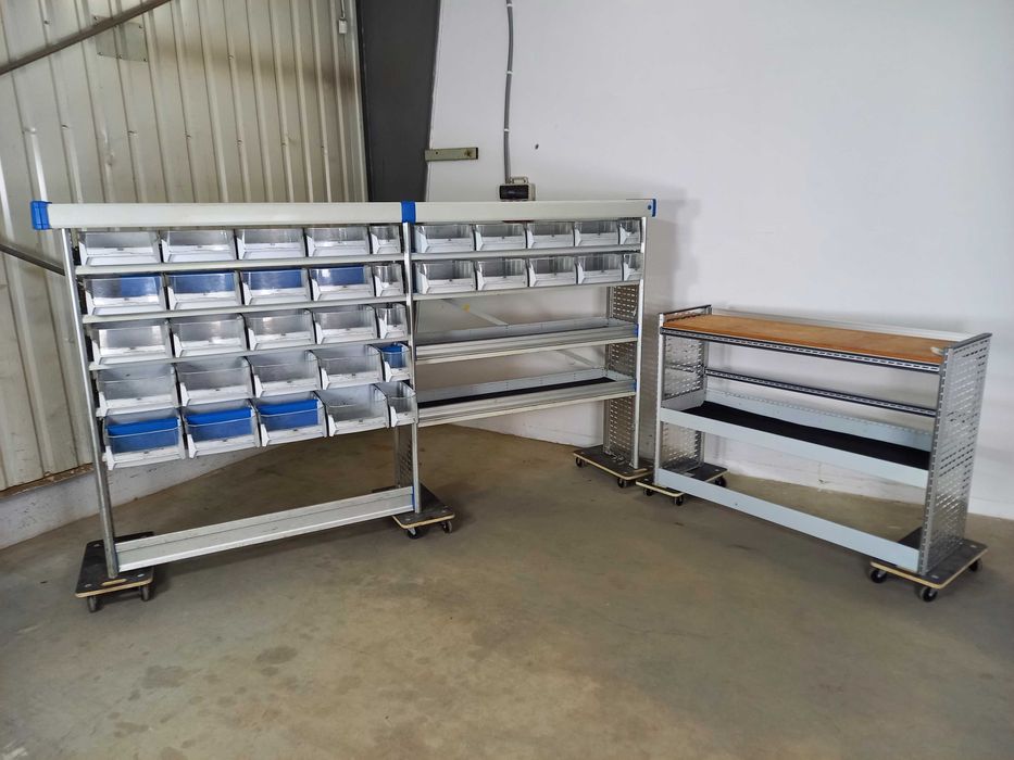 Regały do busa szafki półki zabudowa serwisowa warsztat ZESTAW SORTIMO