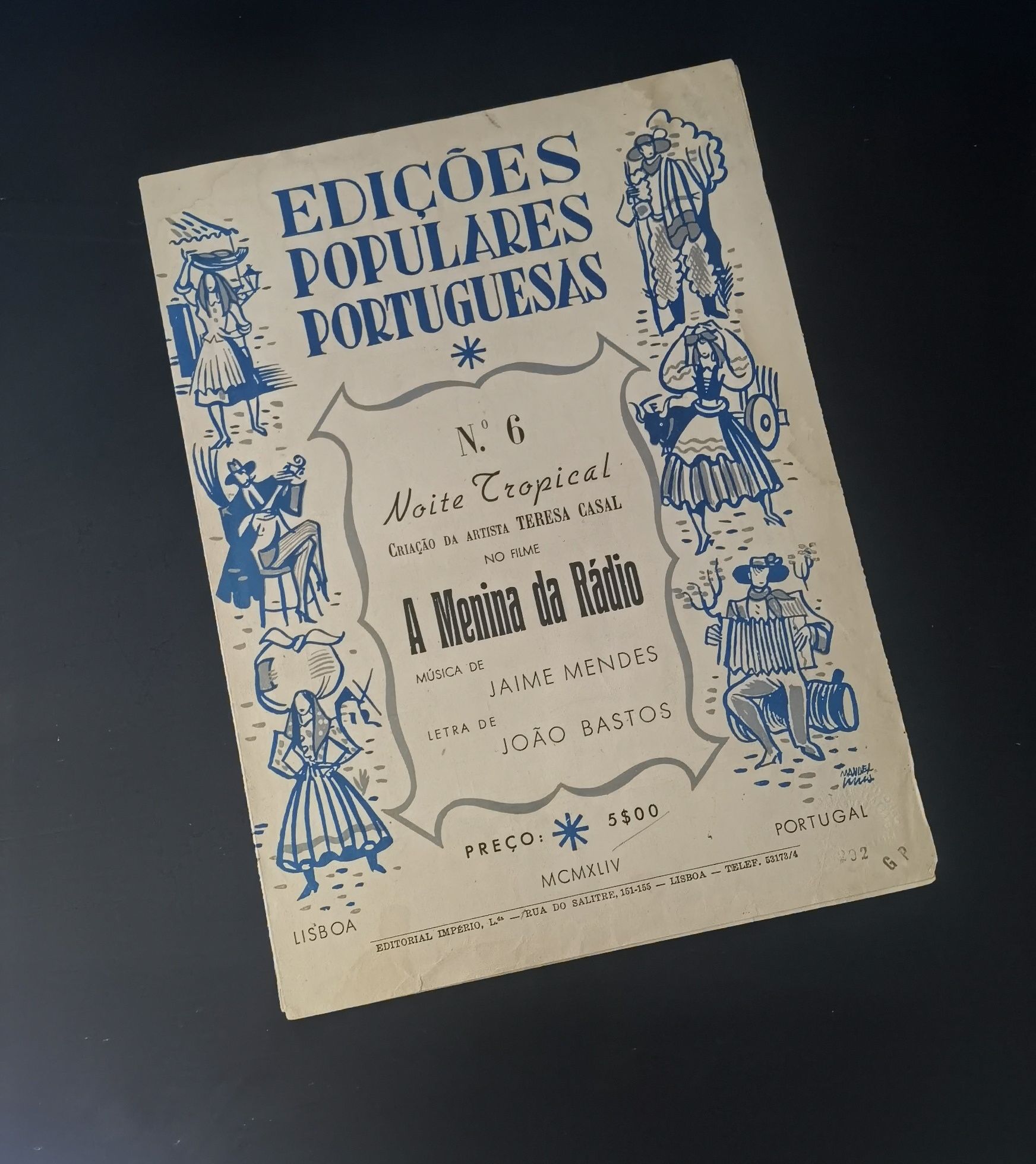 Pauta musica dos anos 40 - A menina da Rádio