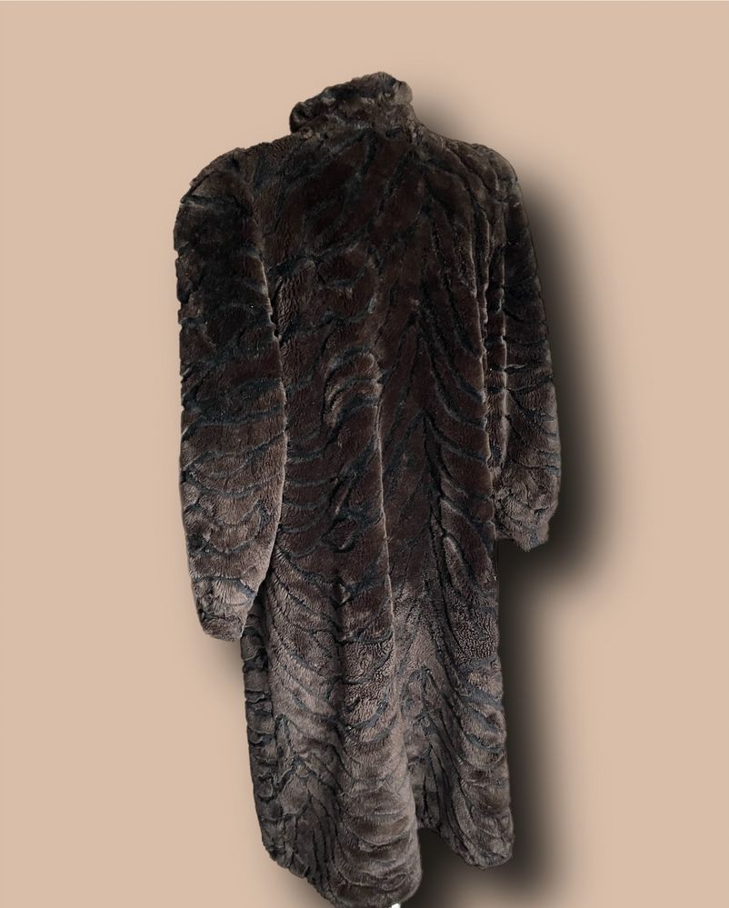 Sztuczne futro damskie płaszcz  vintage retro XL XXL 42 44