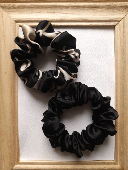 2 x gumka czarna do włosów silk jedwab