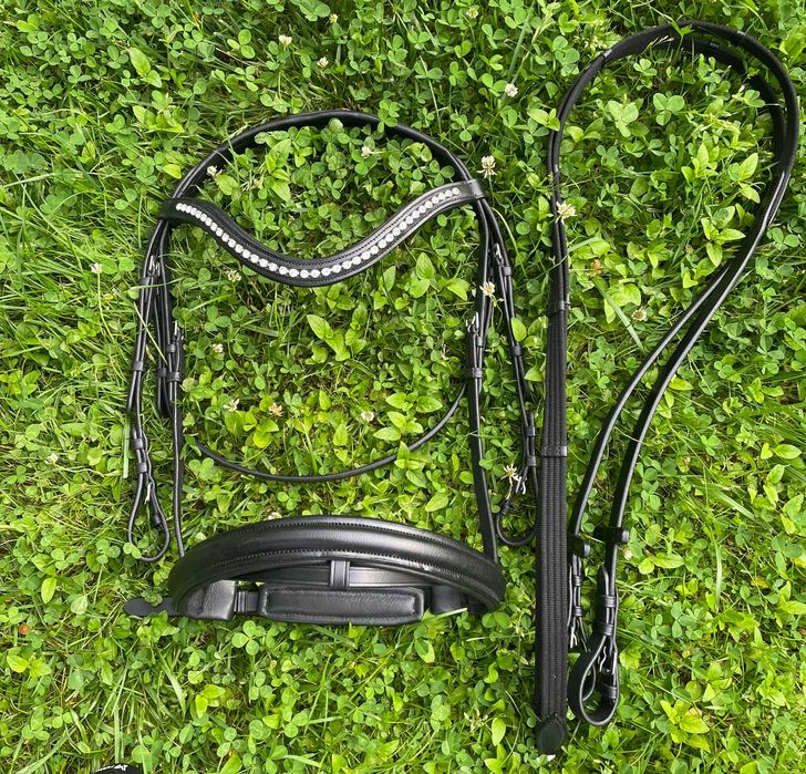 NOWE super ogłowie Gloria z wodzami, czarne, rozm. full OD RĘKI!