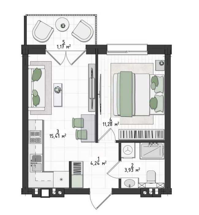 Продаж 1 кімнатна 36 мкв Винники 2 поверх