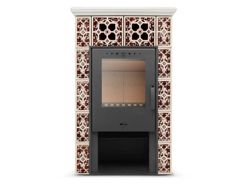 Piec kominek kaflowy wolnostojący koza JASMIN GRANDE 10 kW brązowy