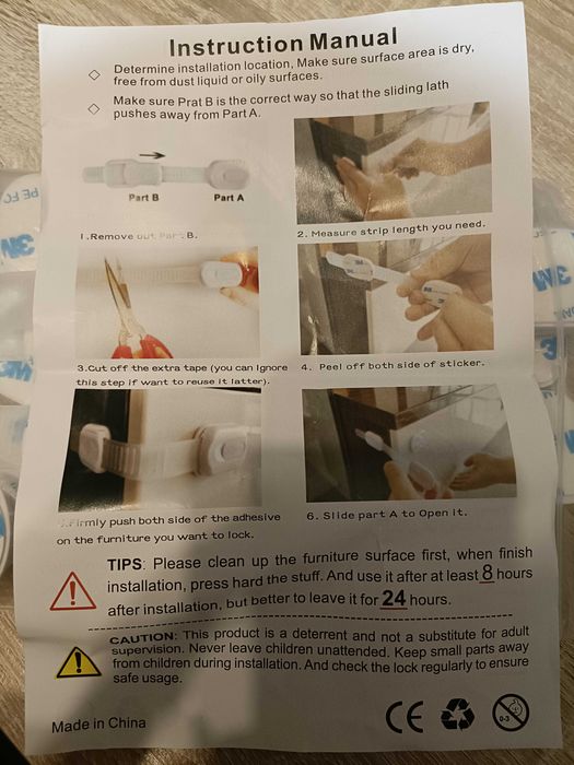 Uchwyty bezpieczeństwa na szafkę dla dzieci