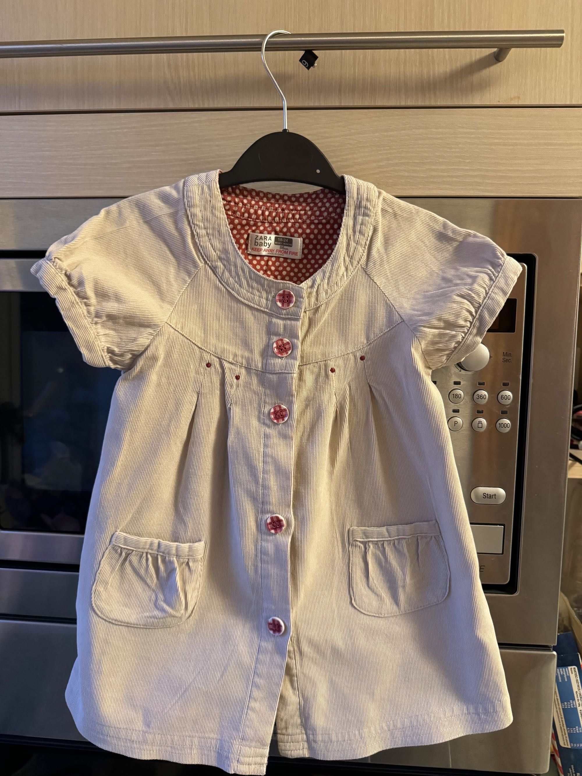 Sztruksowa sukienka dziewczynka Zara r.86