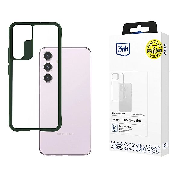 Etui 3mk Satin Armor Case+ Green na Samsung Galaxy S24 - przezroczyste