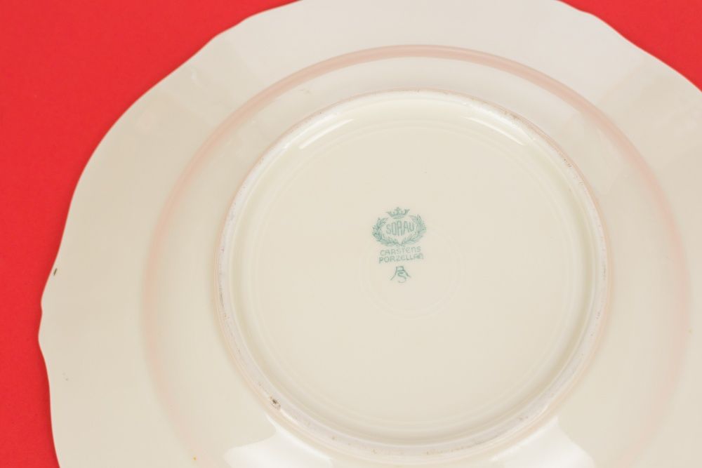 4 szt. talerze głębokie Sorau Carstens Porcelana do 1945 Żary Antyk