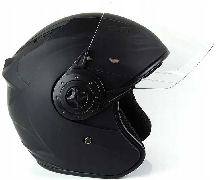 NOWY Lekki KASK Otwarty na Skuter Motor JET Czarny MAT Motocykl L