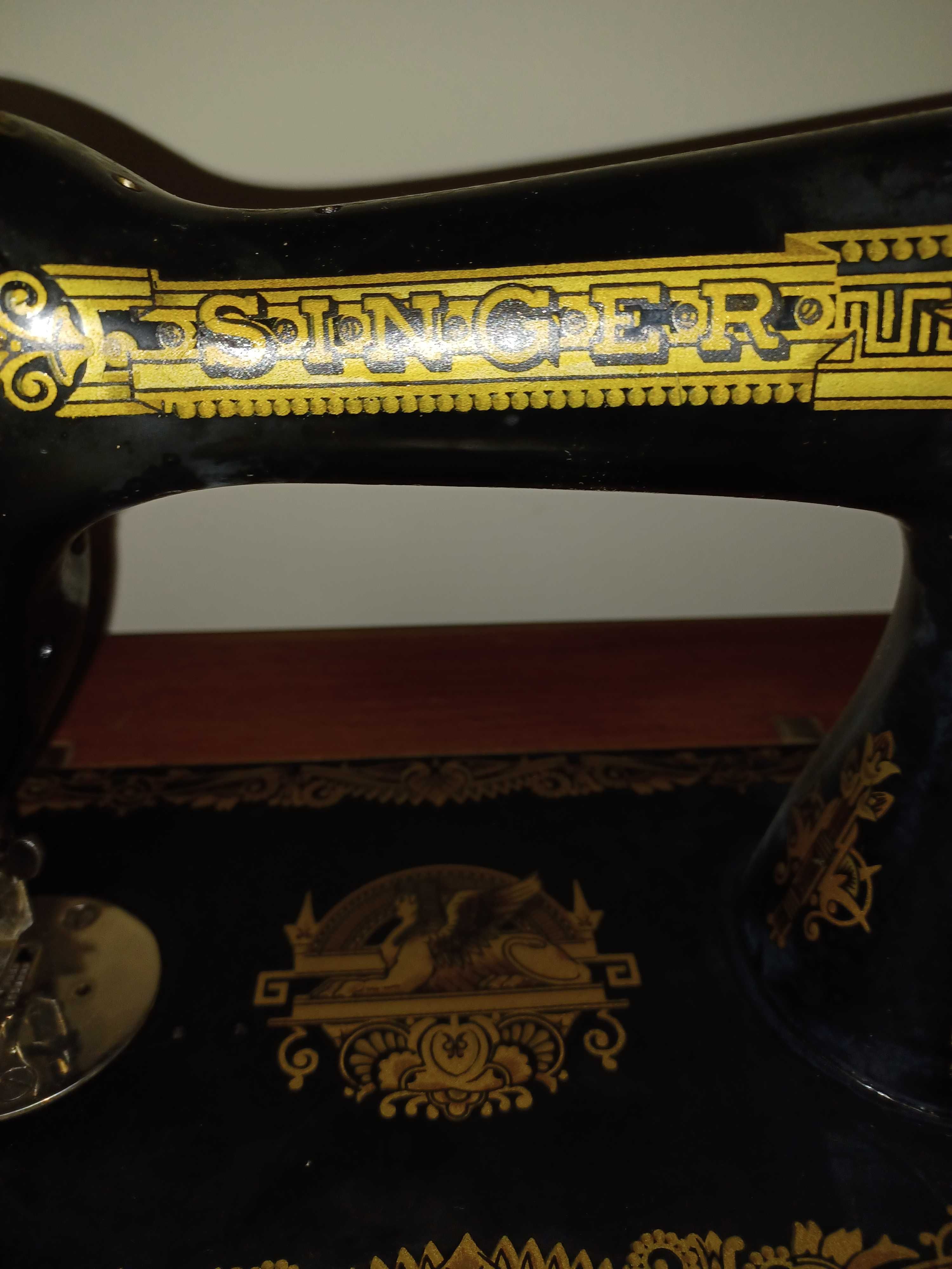 Máquina coser Singer antiga cabeça de recolher