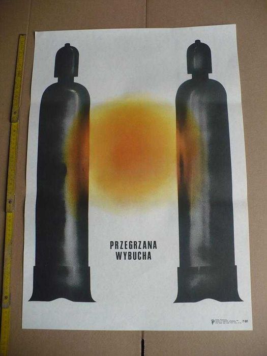 Stary plakat BHP .Plakat z PRL