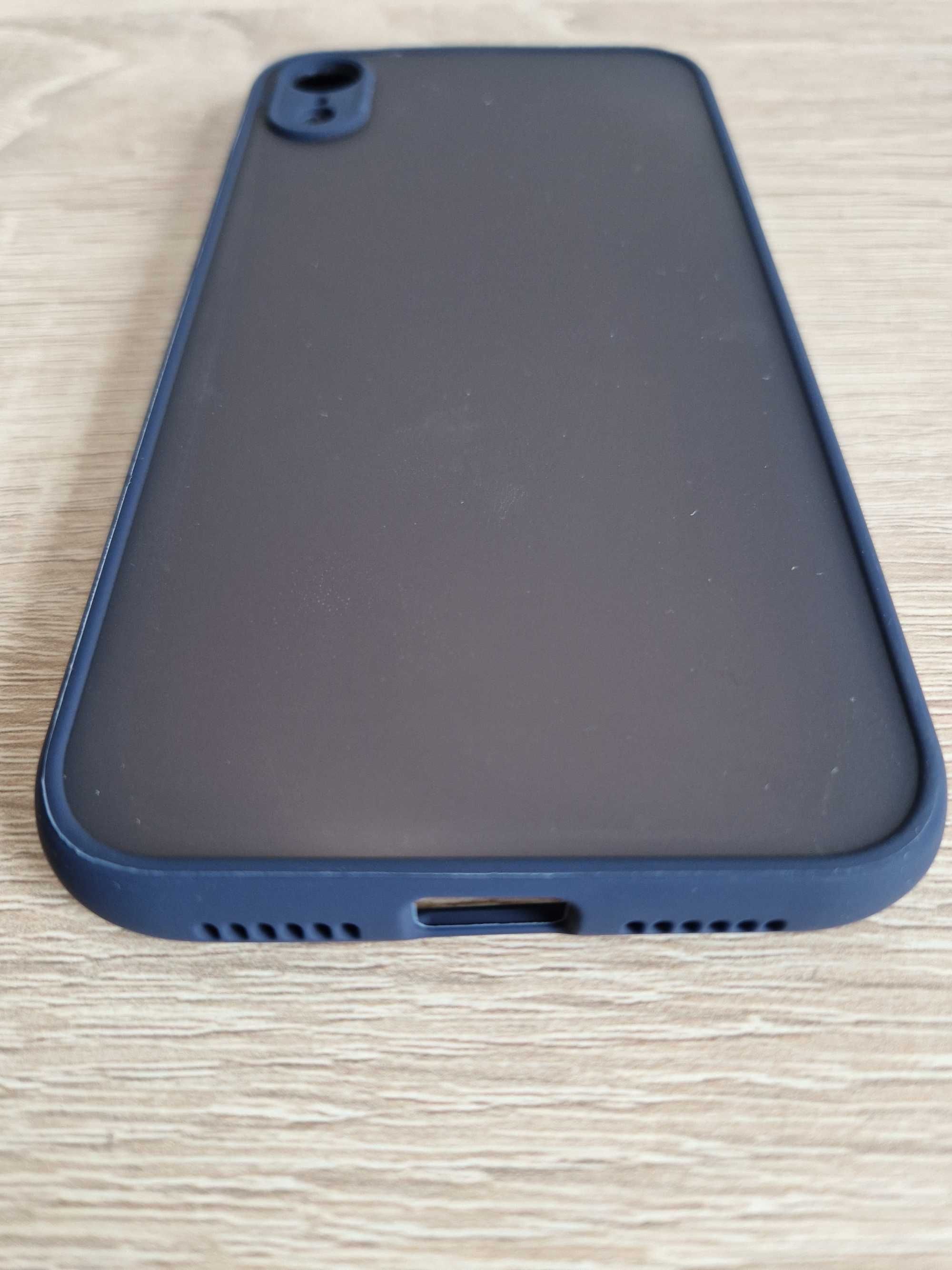 Etui Vennus Color Button Bumper do Iphone XR Granatowy