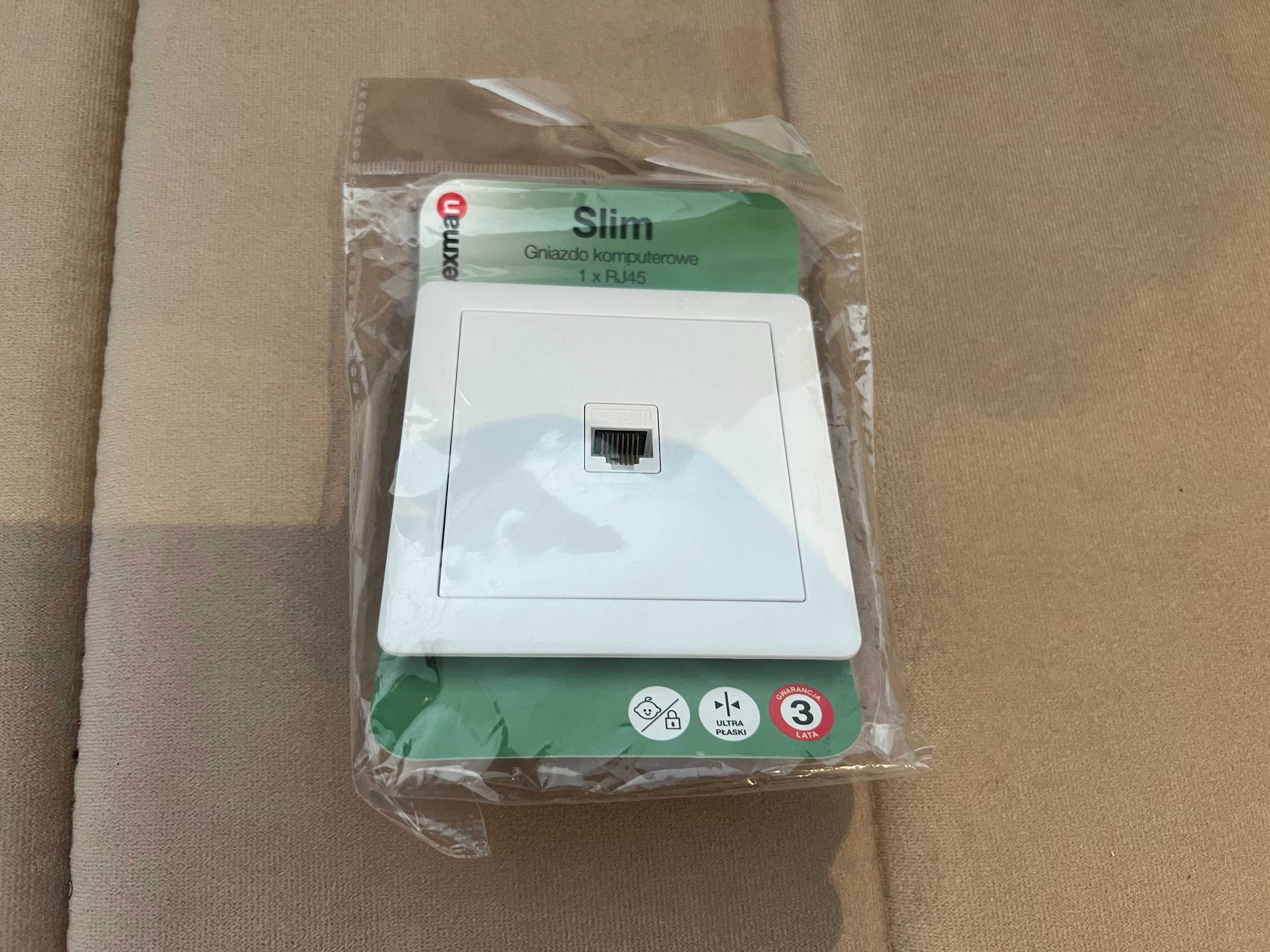 Gniazdo multimedialne RJ45 POJEDYŃCZE SLIM Biały LEXMAN