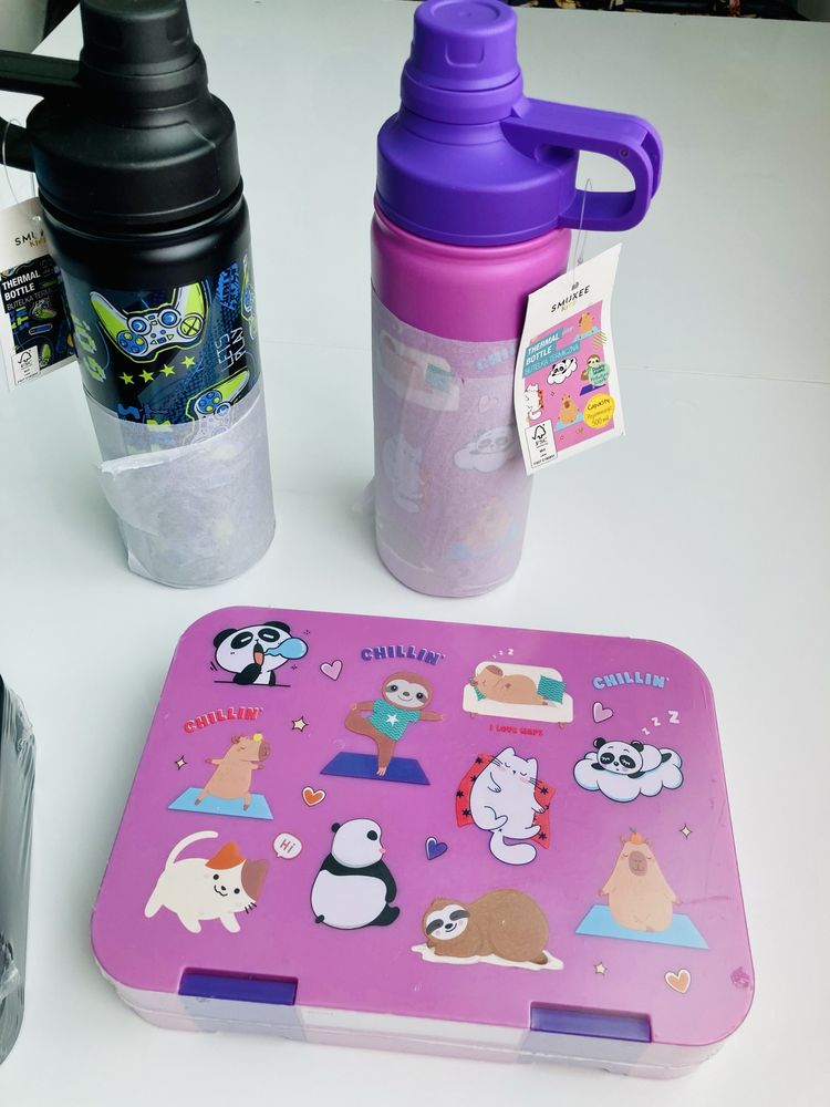 Zestaw lunchbox chłopiec i dziewczynka