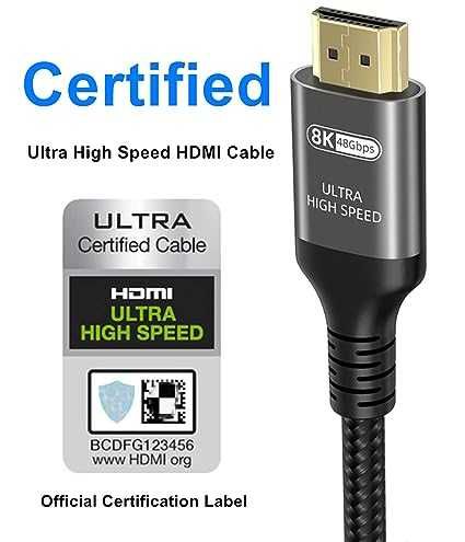 Kabel HDMI 2.1 Cable 4k 8k 2k 10k Pleciony Nylon 48Gbps 12bit 5m