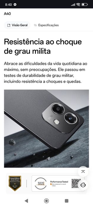 OPPO A40 c)novo factura e garantia certificado militar