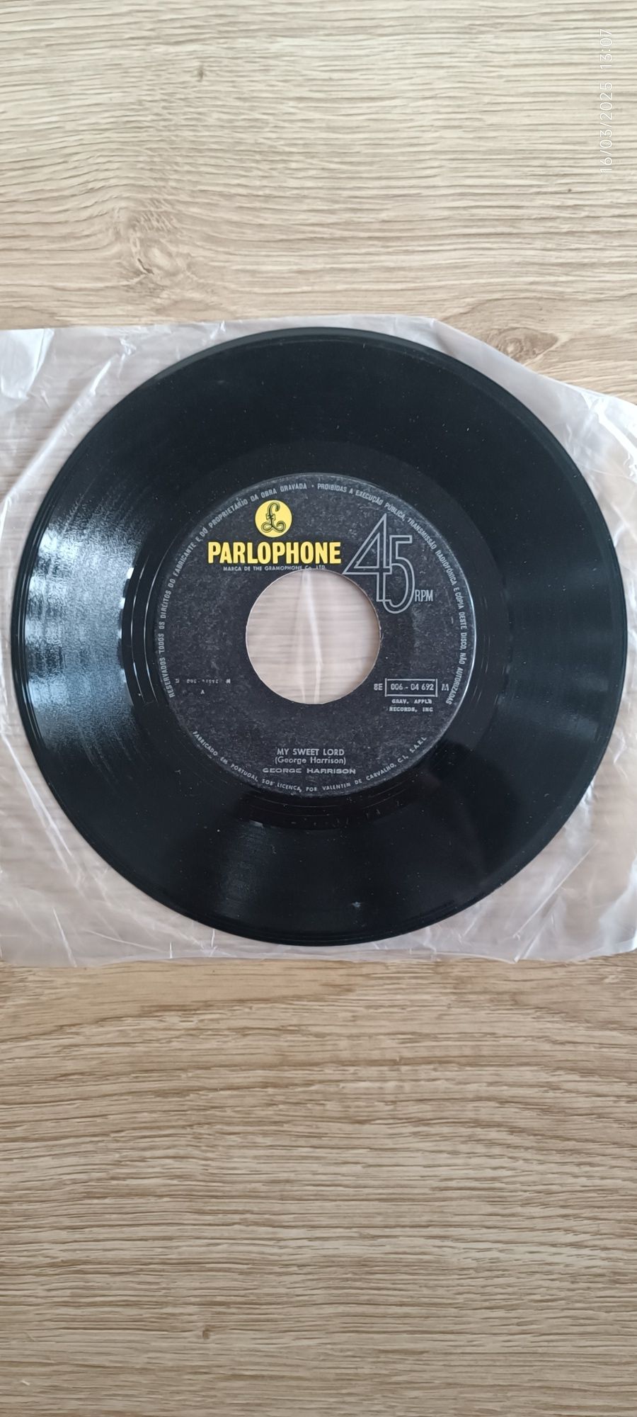 George Harrison Disco Vinil Single sem capa