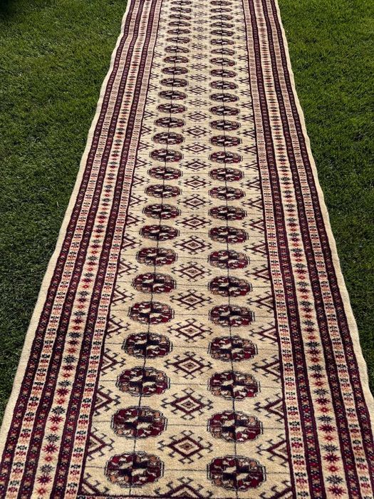 Chodnik Dywan kaszmirowy Pakistan Buchara ART DECO 385x96 galeria10tyś