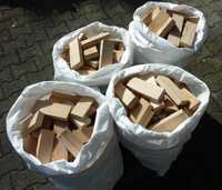 Drewno kominkowe opałowe bez kory rozpałka bukowe, workowane ok 35kg