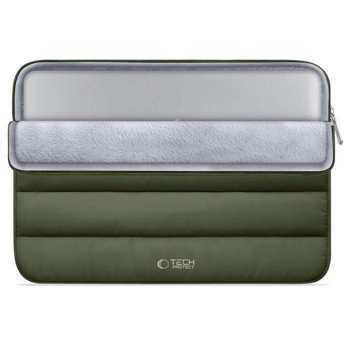 Etui TECH-PROTECT Fluffy DO Laptopa 13-14" Miękka Ochrona Zielone
