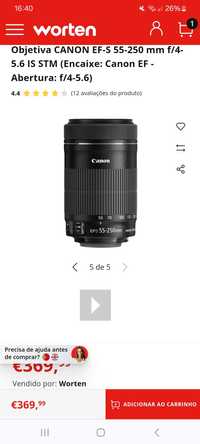 Objectiva Canon EFS 55-250mm