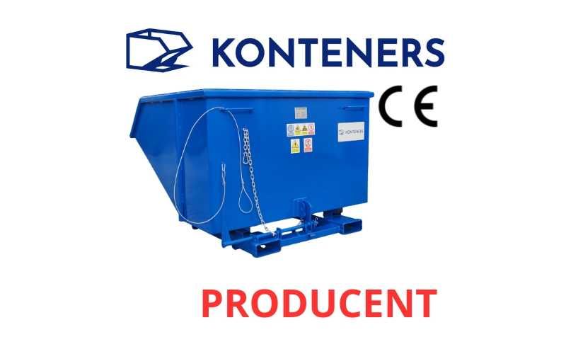 Kontener samowyładowczy koleba do wózka widłowego 1,5m3 złom, odpady