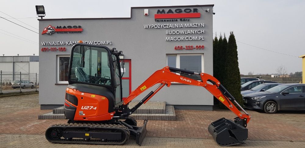 KUBOTA koparka 2,7 t wynajem, 3 łyżki , nowa . obrysowa, Cat , JCB,