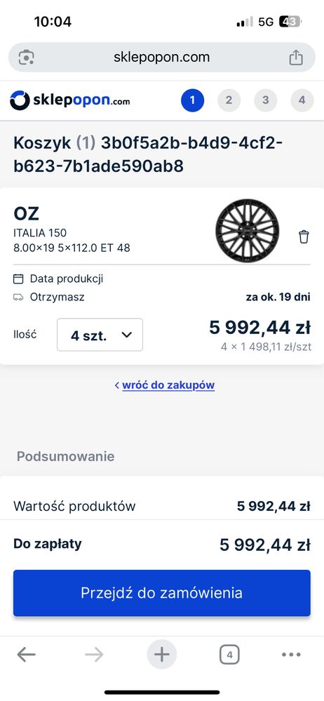 OZ O.Z ITALIA 150 koła alufelgi 8J ET48 19’ 5x112 AUDI VW SEAT SKODA