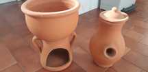 Jarra e caneca em barro feito a mão