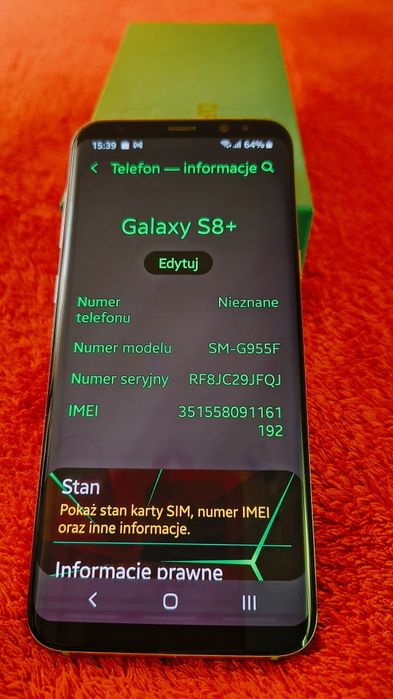 Smartfon Samsung Galaxy S8Plus Edge 4/64GB. st. B.D.