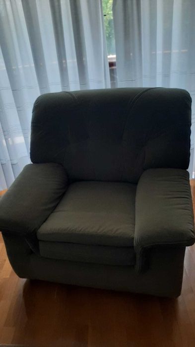 Sofá-cama + poltrona em courtisane verde