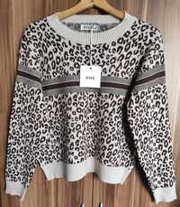 Nowy ciepły sweter panterka L/XL