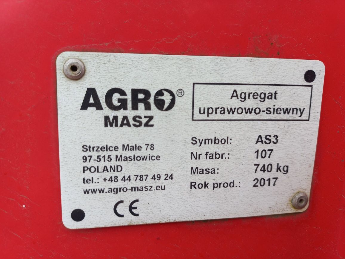 Zestaw uprawowo siewny Agro Masz AS3 SR300