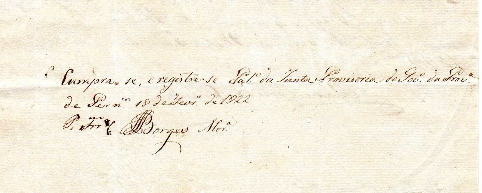 RARÍSSIMA Carta Régia de D. João VI Governo Militar de Pernambuco 1821