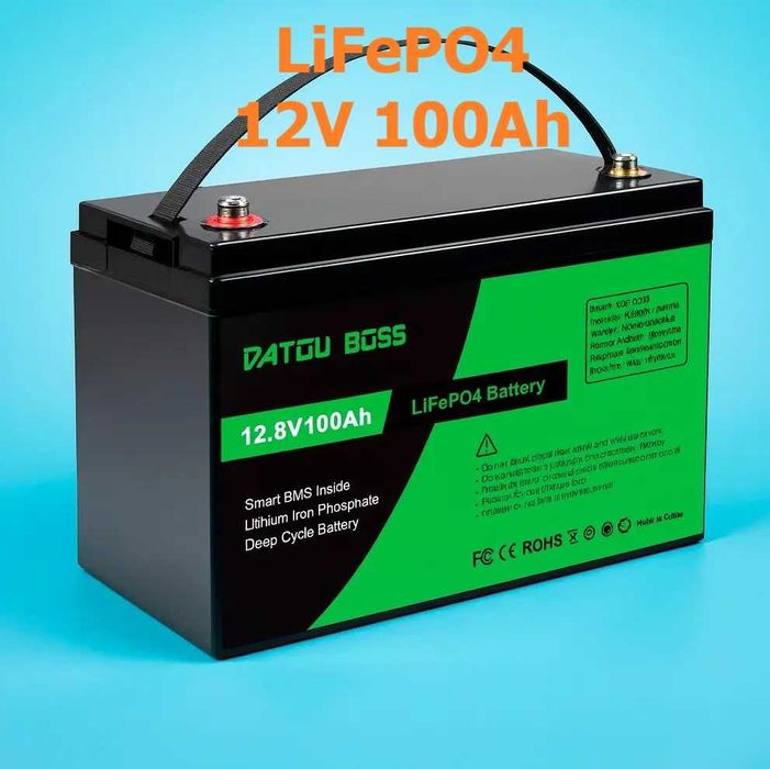 Акумулятор LiFePO4 DATOUBOSS /12V 100Ah/ літій-залізо-фосфатна батарея