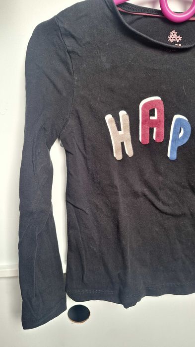 Bluzka z długim rękawem czarna Happy basic