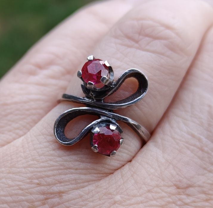 Pierścionek, stare srebro, ZSRR, czasy PRL