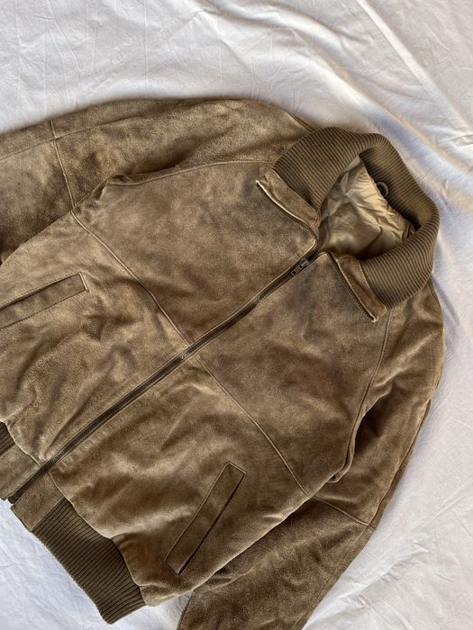 Винтажный замшевый бомбер Vintage Bomber Jacket 90s Style Made Korea
