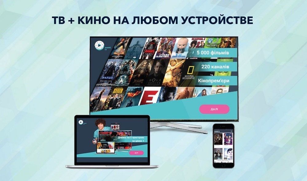 sweet.tv тариф L+ 213 каналов smart tv світ тв смарт