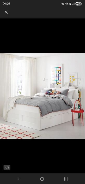 Łóżko IKEA BRIMNES 180X200 z zagłówkiem