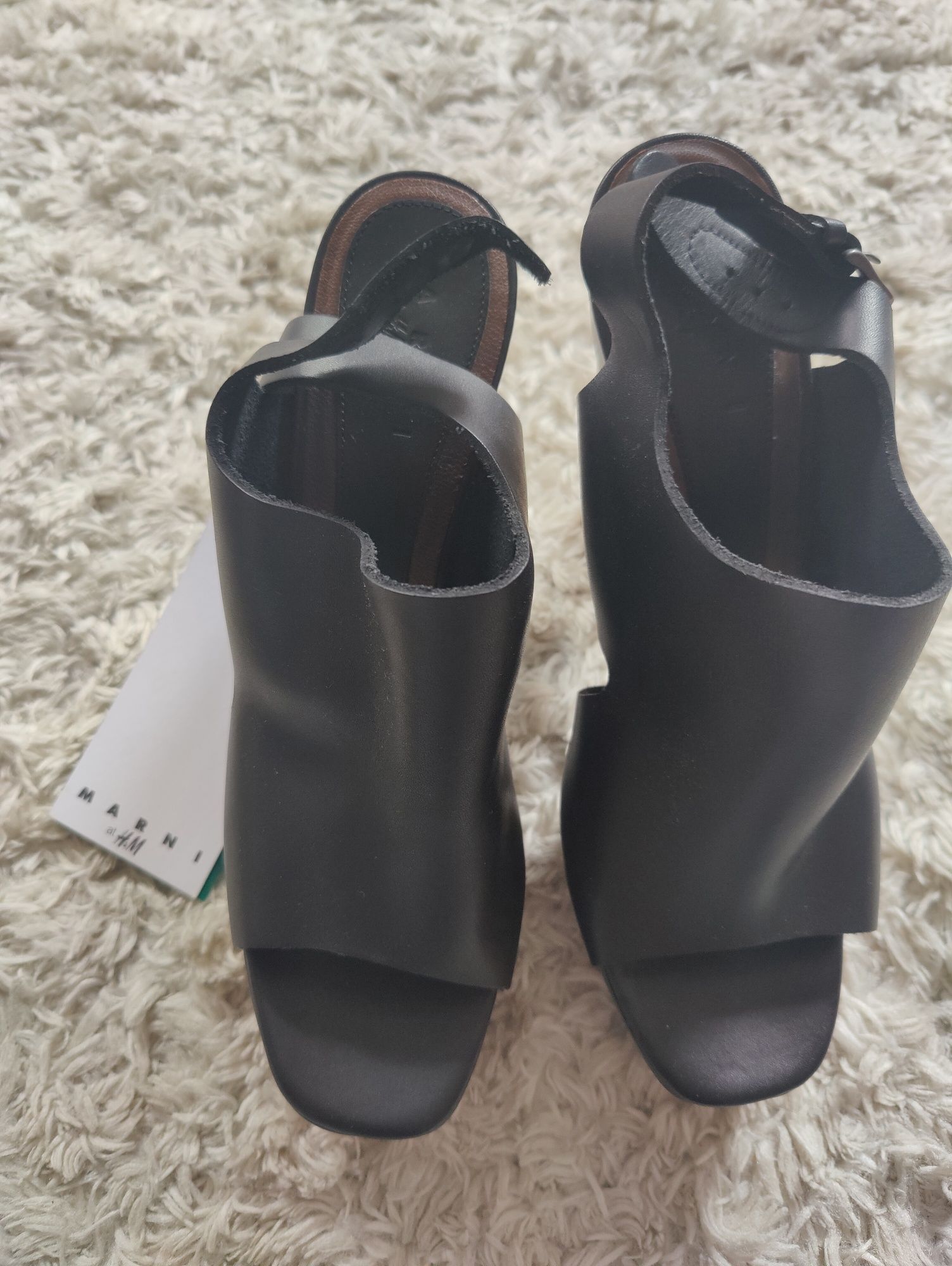 Marni at H&M nowe buty skórzane na koturnie  roz 40