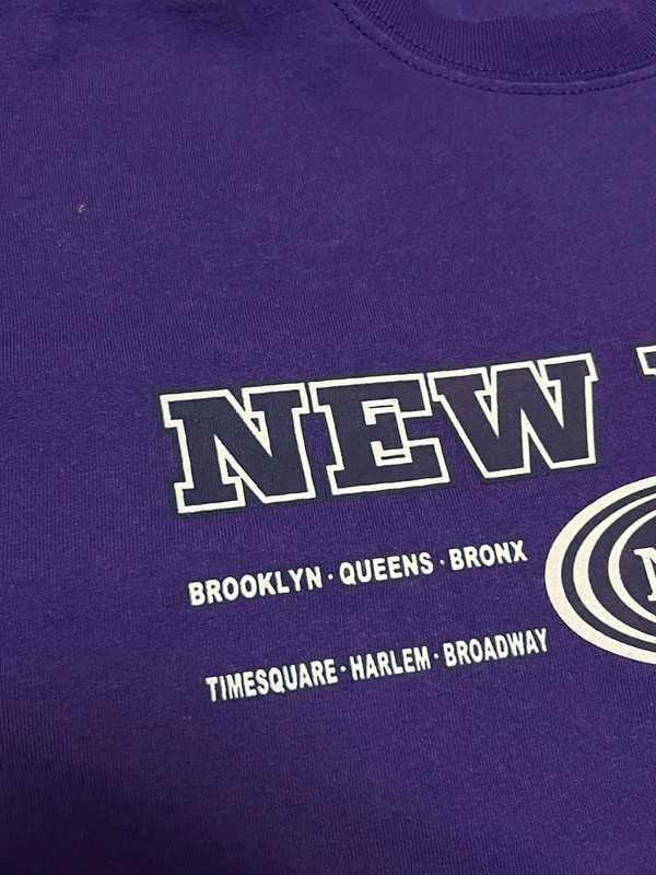 New York fioletowa koszulka męska