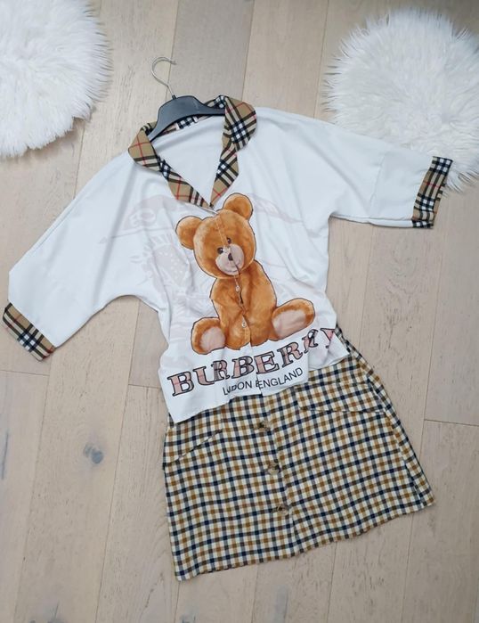 Burberry 40 / L zestaw koszula spodniczka