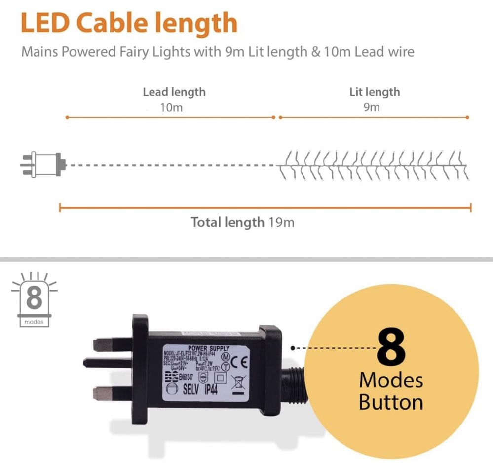 Lampki choinkowe wewnetrzne/zewnętrzne 720led