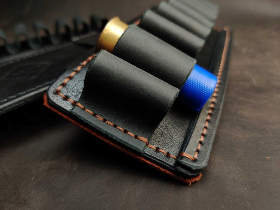 Шкіряний патронташ на 8 / 6 набоїв, патронташ для 12, 16 та 20 калібру